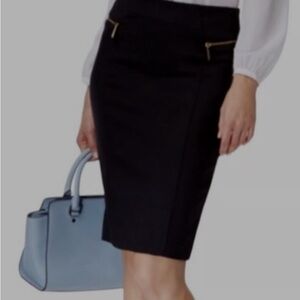 NWT MICHAEL Michael Kors Black Pencil Skirt Size 2